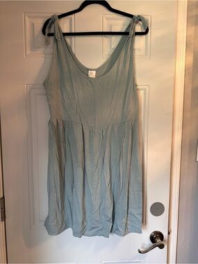Amazon Light Blue Tie-Shoulder Mini Dress